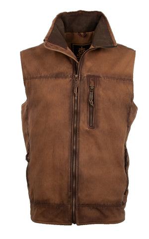 STS Ranchwear Mens Pecos Amber Brown 100% Cotton Cotton Vest
