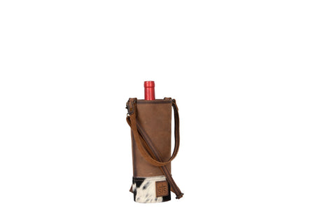 STS Ranchwear Womens Single Wine Tornado/Cowhide Leather Tote Bag