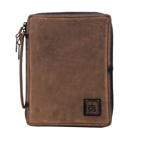 STS Ranchwear Womens Baroness Distressed Brown Leather Bible Cover
