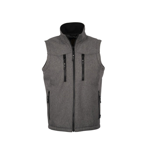 STS Ranchwear Mens Slack Heather Gray Poly/Spandex Fleece Vest
