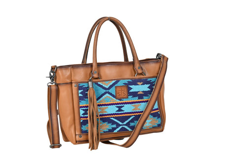 STS Ranchwear Womens Mojave Sky Multi-Color Leather Satchel Bag