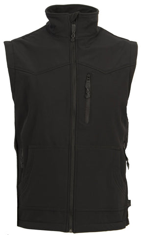 STS Ranchwear Mens Barrier Vest Black Polyester Softshell Vest