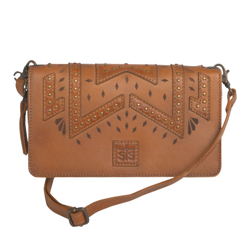 STS Ranchwear Womens Wayfarer Evie Veg-Tan Leather Clutch Bag