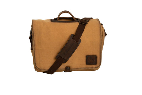 STS Ranchwear Mens Buffalo Creek Tan/Chestnut Buffalo Leather Messenger Bag OS