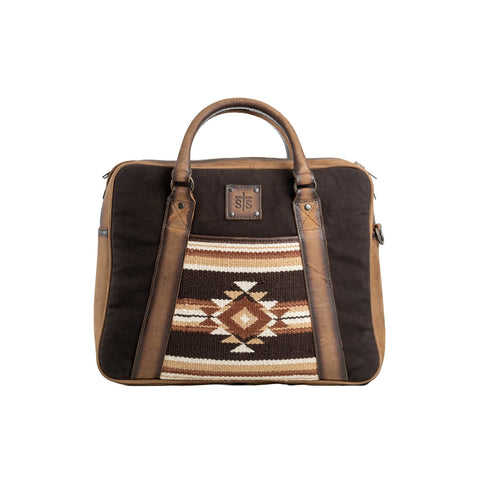 STS Ranchwear Womens Sioux Falls Multi-Brown Aztec Leather Briefcase Bag