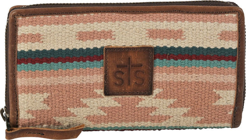 STS Ranchwear Womens Palomino Multi-Light Pink Serape Leather Bifold Wallet