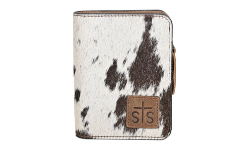 STS Ranchwear Womens Soni Distressed Brown Cowhide Zip Around Wallet
