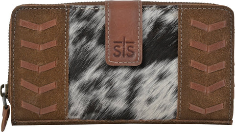 STS Ranchwear Womens Saddle Tramp Chelsea Brown Leather Zip Around Wallet