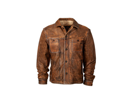 STS Ranchwear Mens Jesse James Dark Toffee Brown Leather Leather Jacket