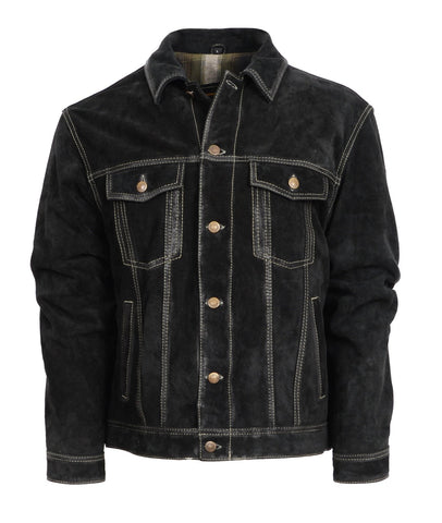 STS Ranchwear Mens Scout Black Suede Leather Jacket