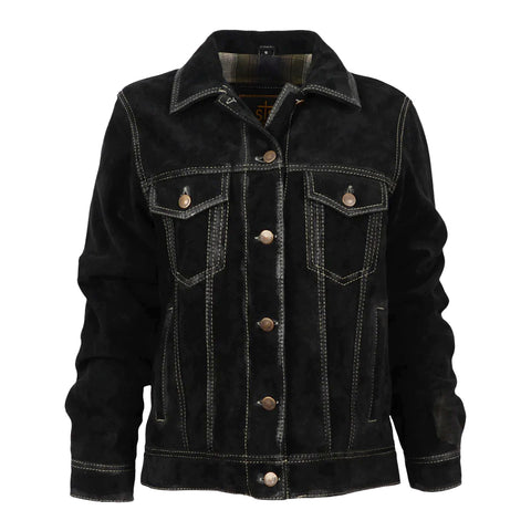 STS Ranchwear Womens Scout Black Suede Leather Jacket