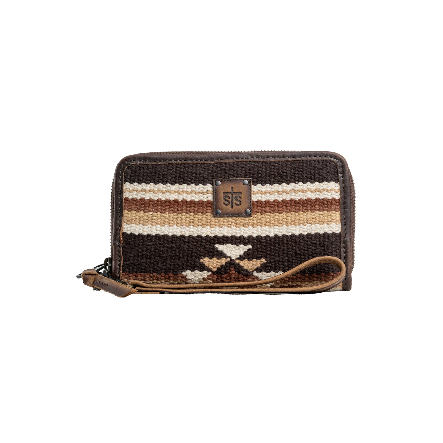 STS Ranchwear Sioux Falls Make-up-Tasche Braun – Serape-Design, Mit Netzfächern, 19x14x5 Cm, Reise-Kulturbeutel