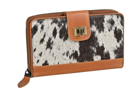 STS Ranchwear Womens Basic Bliss Ava Buff/Cowhide Leather Zip Around Wallet