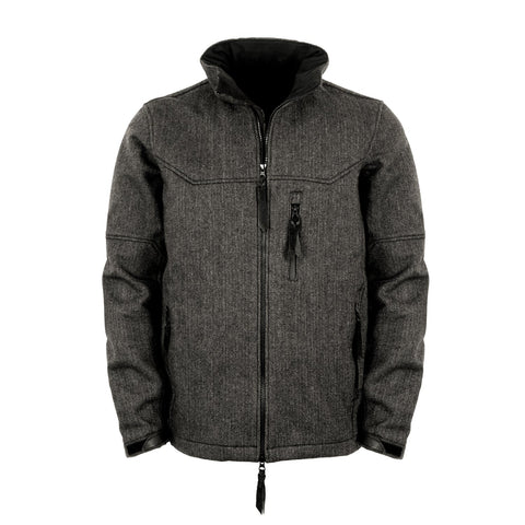STS Ranchwear Mens Stone Black Tweed Wool Blend Softshell Jacket