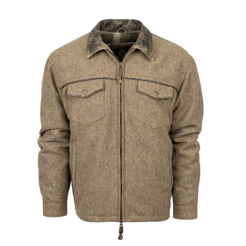 STS Ranchwear Mens Homesteader Heather Brown Wool Blend Wool Jacket