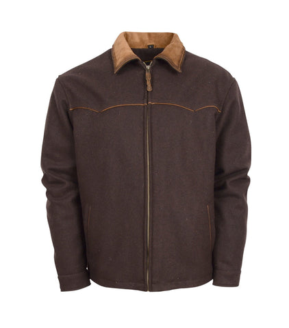 STS Ranchwear Mens Wooly Chocolate Wool Blend Wool Jacket