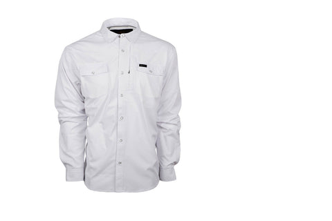 STS Ranchwear Mens Fischer Performance White Nylon/Spandex L/S Shirt