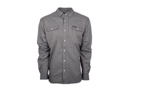 STS Ranchwear Mens Fischer Performance Gray Nylon/Spandex L/S Shirt