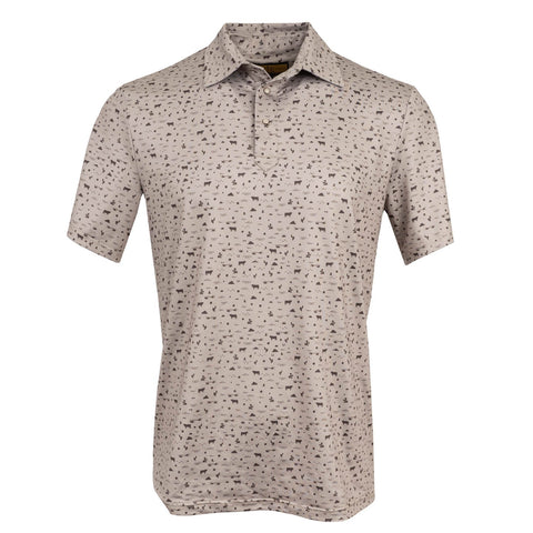 STS Ranchwear Mens Fairway Sand/Chocolate Poly/Spandex S/S Polo Shirt