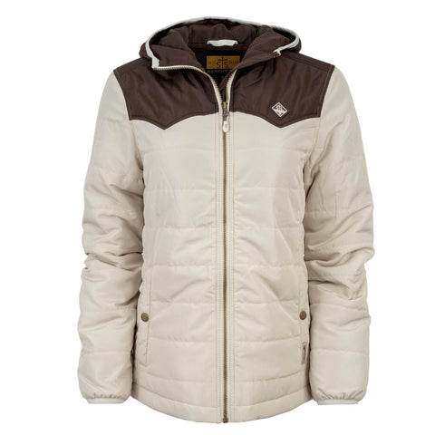 STS Ranchwear Womens Rowan Cream/Brown 100% Polyester Softshell Jacket