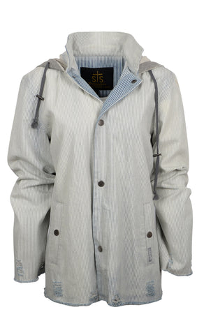 STS Ranchwear Womens Shari Dale Gray Pin Stripe Cotton Blend Softshell Jacket