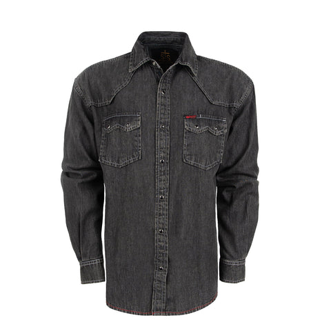 STS Ranchwear Mens Jhett Black Denim 100% Cotton L/S Shirt