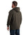 Berne Apparel Mens Heritage Thermal-Lined Zip Dark Brown Cotton Blend Hoodie