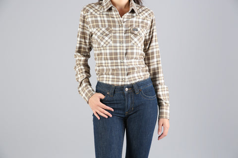 Kimes Ranch Womens San Mateo Flannel Natural Cotton blend L/S Shirt