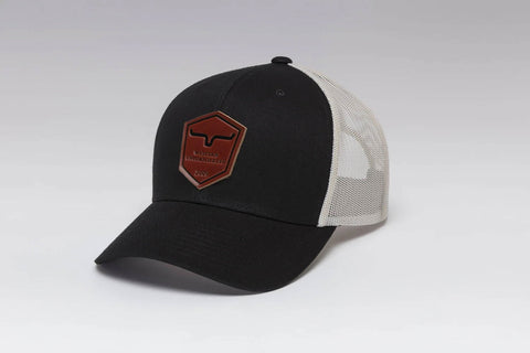 Kimes Ranch Unisex Shielded Black Cotton Twill Trucker Cap