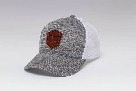 Kimes Ranch Unisex Shielded Grey Heather Cotton Twill Trucker Cap