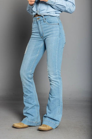 Kimes Ranch Womens Sugar Fade Blue Cotton blend Jeans 0x30