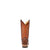 Corral Youth Girls Teen Orange Embroidery Square Brown Cowhide Cowboy Boots