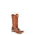Corral Youth Girls Teen Orange Embroidery Square Brown Cowhide Cowboy Boots