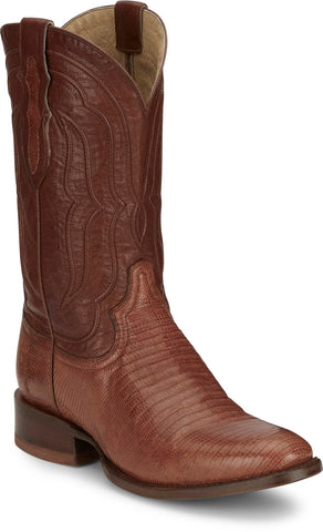 Tony Lama Mens Kirtland 12in Western Cognac Lizard Cowboy Boots