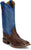Tony Lama Mens Damilano 13in Western Brown/Blue Full Quill Ostrich Cowboy Boots