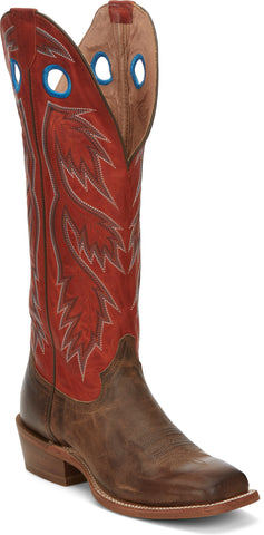 Tony Lama 17in Buckaroo Mens Fire Orange Colburn Leather Cowboy Boots