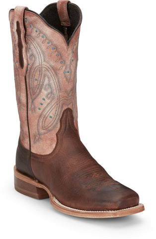 Tony Lama Womens Gabriella Cognac Leather Cowboy Boots