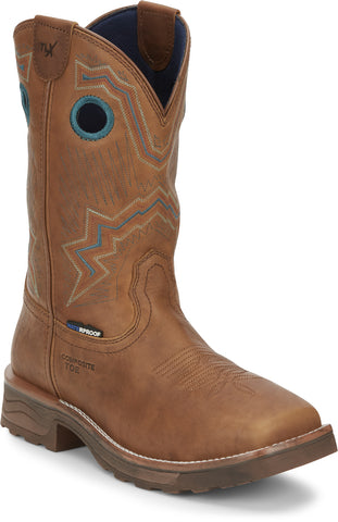 Tony Lama 10in Womens Golden Brown Lumen Comp Toe Leather Work Boots