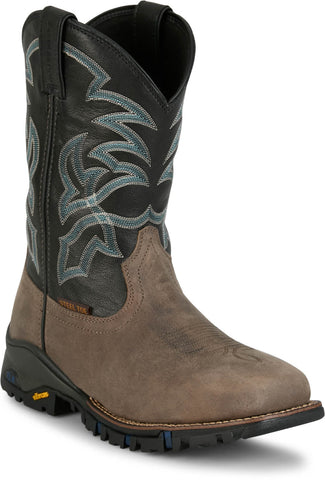 Tony Lama Mens Roustabout 11in WP ST Grey Leather Work Boots