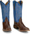 Tony Lama Mens Damilano 13in Western Brown/Blue Full Quill Ostrich Cowboy Boots