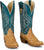 Tony Lama Womens Zaire Umber/Blue Full Quill Ostrich Cowboy Boots