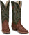 Tony Lama Mens Rylen 13in Brandy/Green Full Quill Ostrich Cowboy Boots