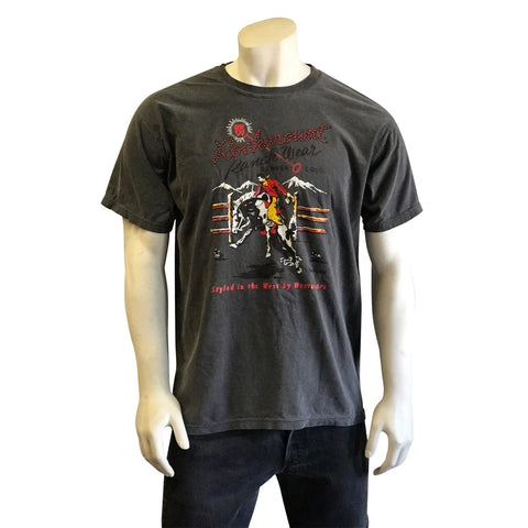 Rockmount Mens Bronc Rider Charcoal 100% Cotton S/S T-Shirt