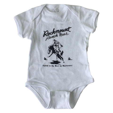 Rockmount Unisex Bronc Rider White 100% Cotton Onesie