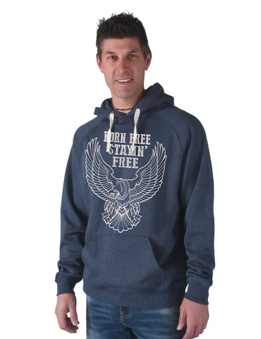 B Tuff Unisex Born Free Eagle Blue Poly/Rayon Hoodie