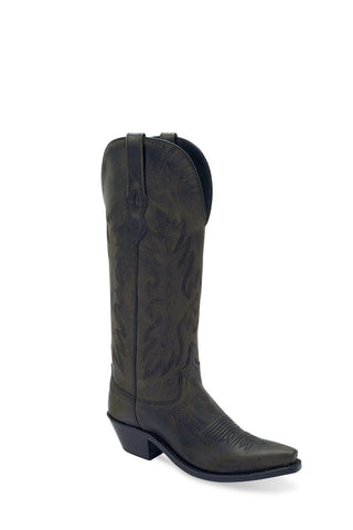 Old West Womens Western Black Leather Cowboy Boots 6 B
