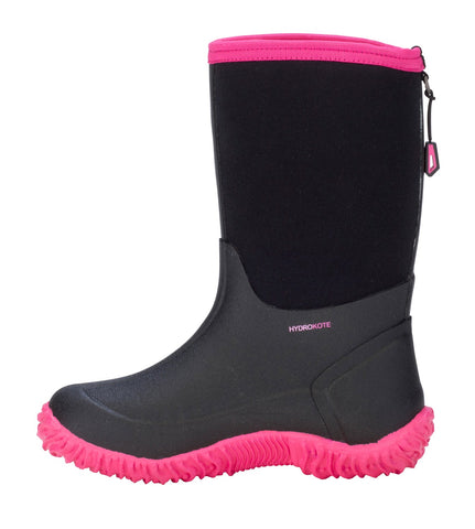 Dryshod Kids Girls Sport Tuffy Black/Pink Rubber Barn Boots