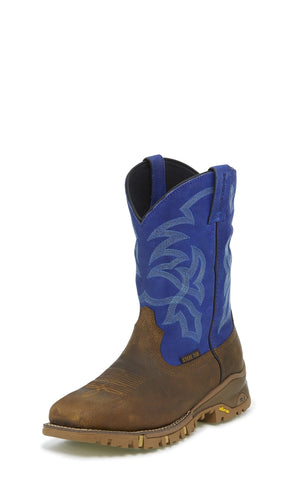 Tony Lama 11in WP ST Mens Victory Blue Roustabout Leather Work Boots