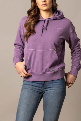 Kimes Ranch Womens Tess Western Lavender Cotton Blend Hoodie