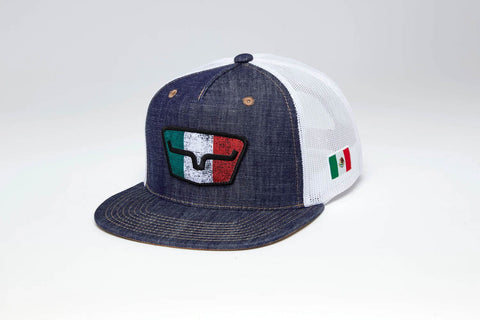 Kimes Ranch Unisex Tri Color Denim Cotton Twill Trucker Cap